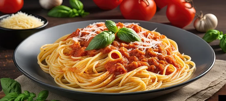 pasta with tomatos served at rome