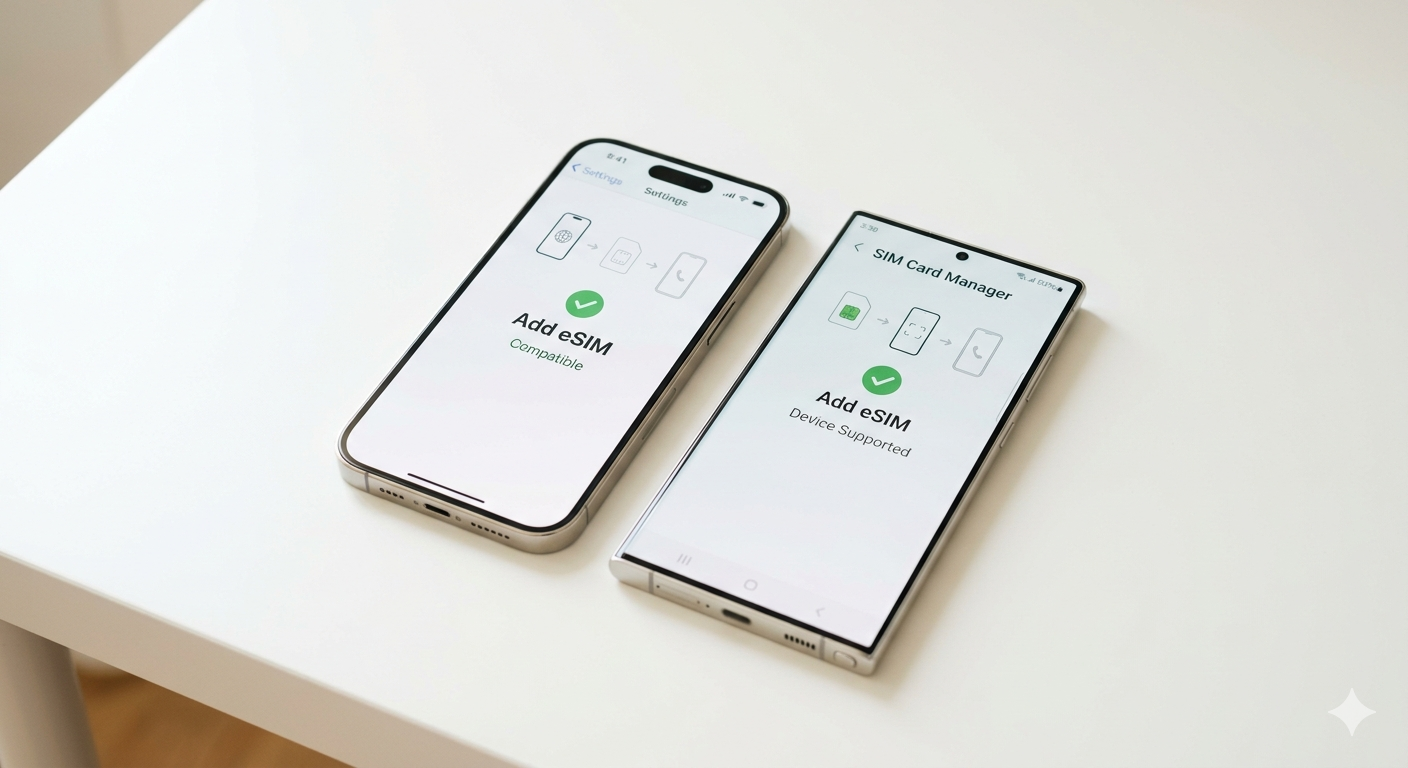 iPhone and Samsung eSIM Settings Compatibility Verification 2026"