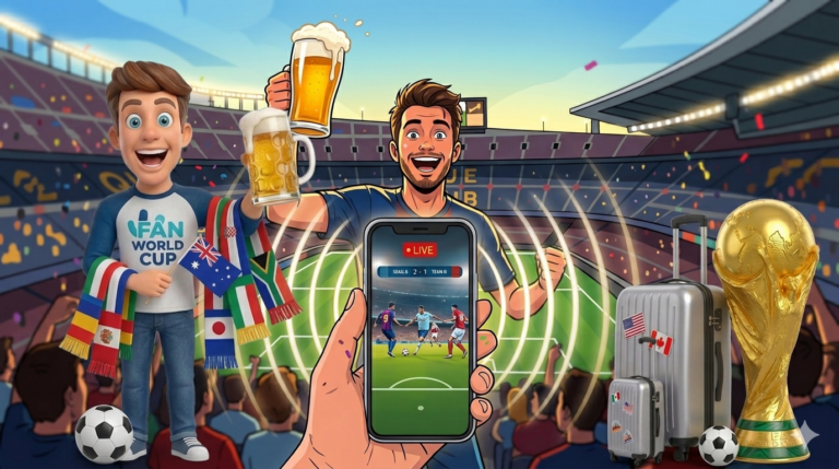 World Cup 2026 live streaming on phone at stadium with high network priority eSIM